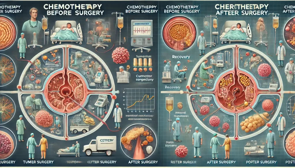 تفاوت شیمی درمانی قبل و بعد از عمل جراحی.1