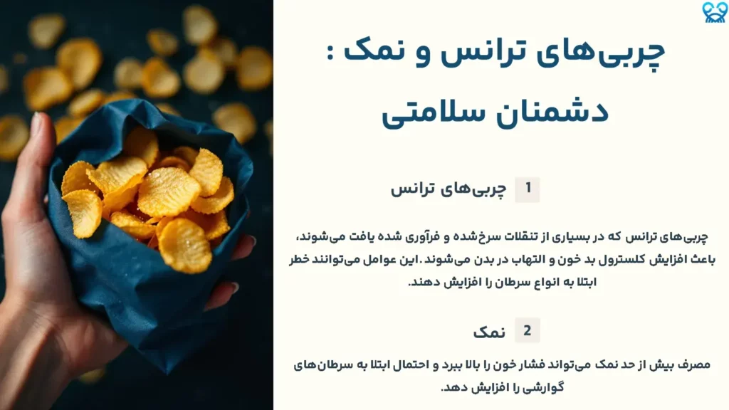 تنقلات سرطان‌زا چربی‌های ترانس و نمک