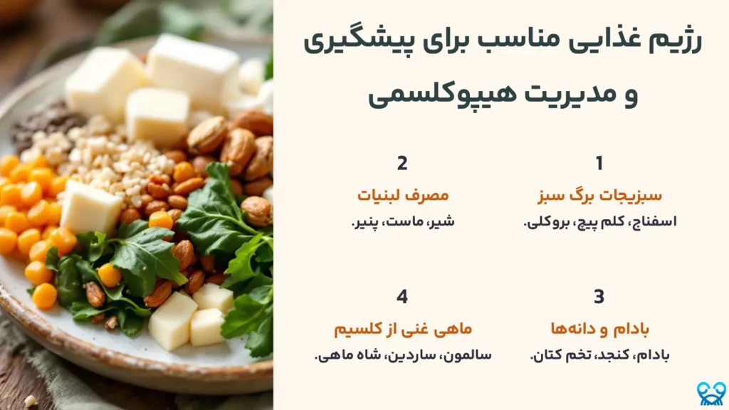 رژیم غذایی مناسب برای پیشگیری و مدیریت هیپوکلسمی
