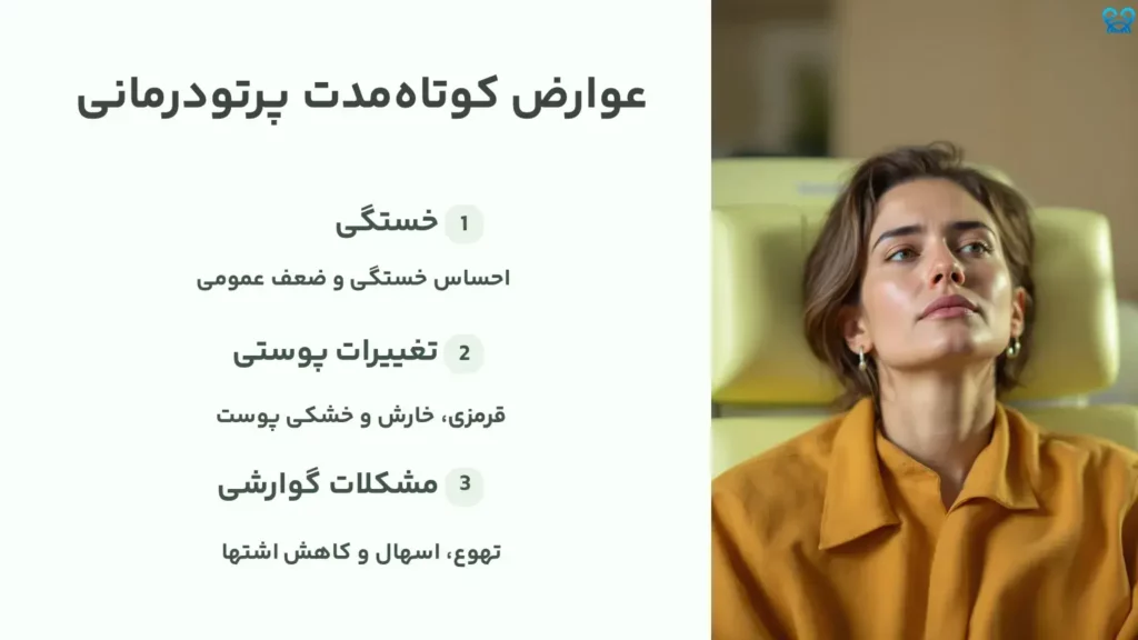 عوارض کوتاه‌مدت پرتودرمانی